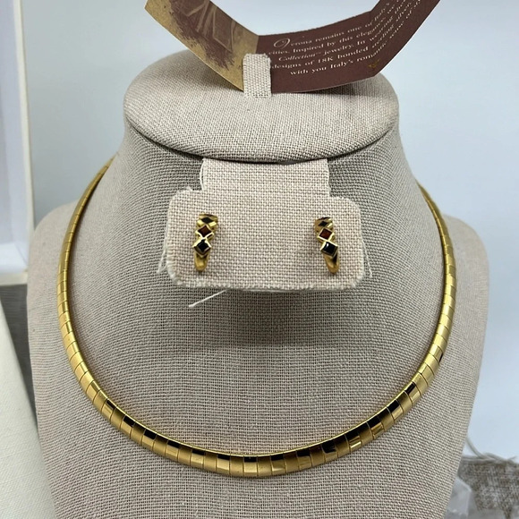 Vintage Veronese Collection 18K Bonded Sterling Silver Necklace & Earring Set